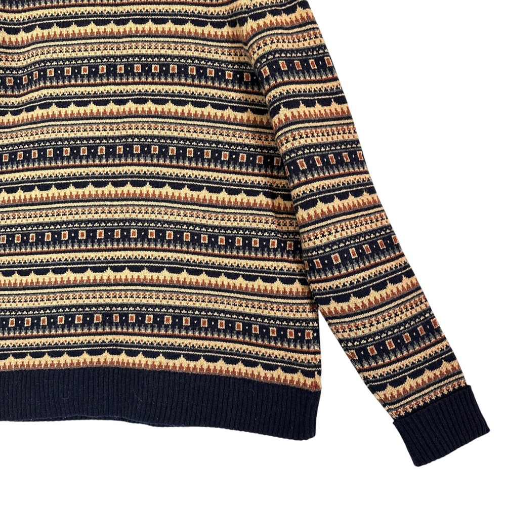 Patagonia Sweater Recycled Wool Cottage Isle XL Knit Fair Isle New Navy - Picture 14 of 15